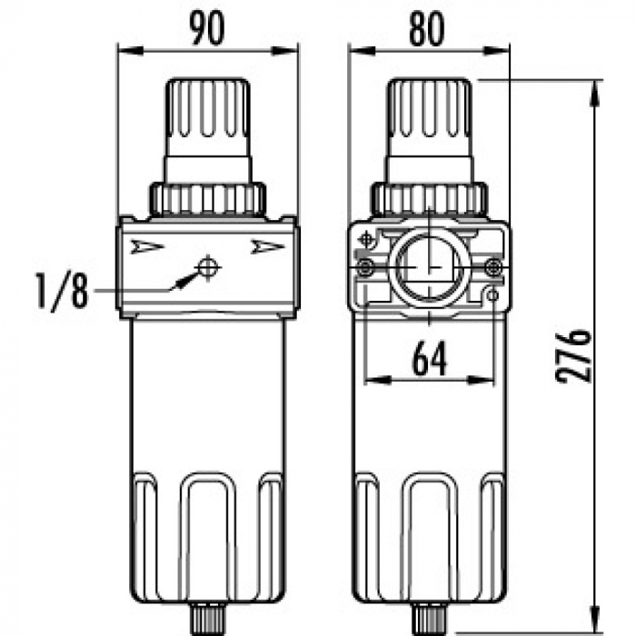 Filtru condens cu regulator de presiune si manometru GAV FR-300, 1" [2]