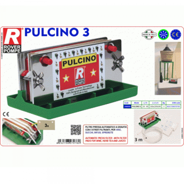 Filtru de vin manual Rover PULCINO 3, 3 placi, 20-40 L/h [4]