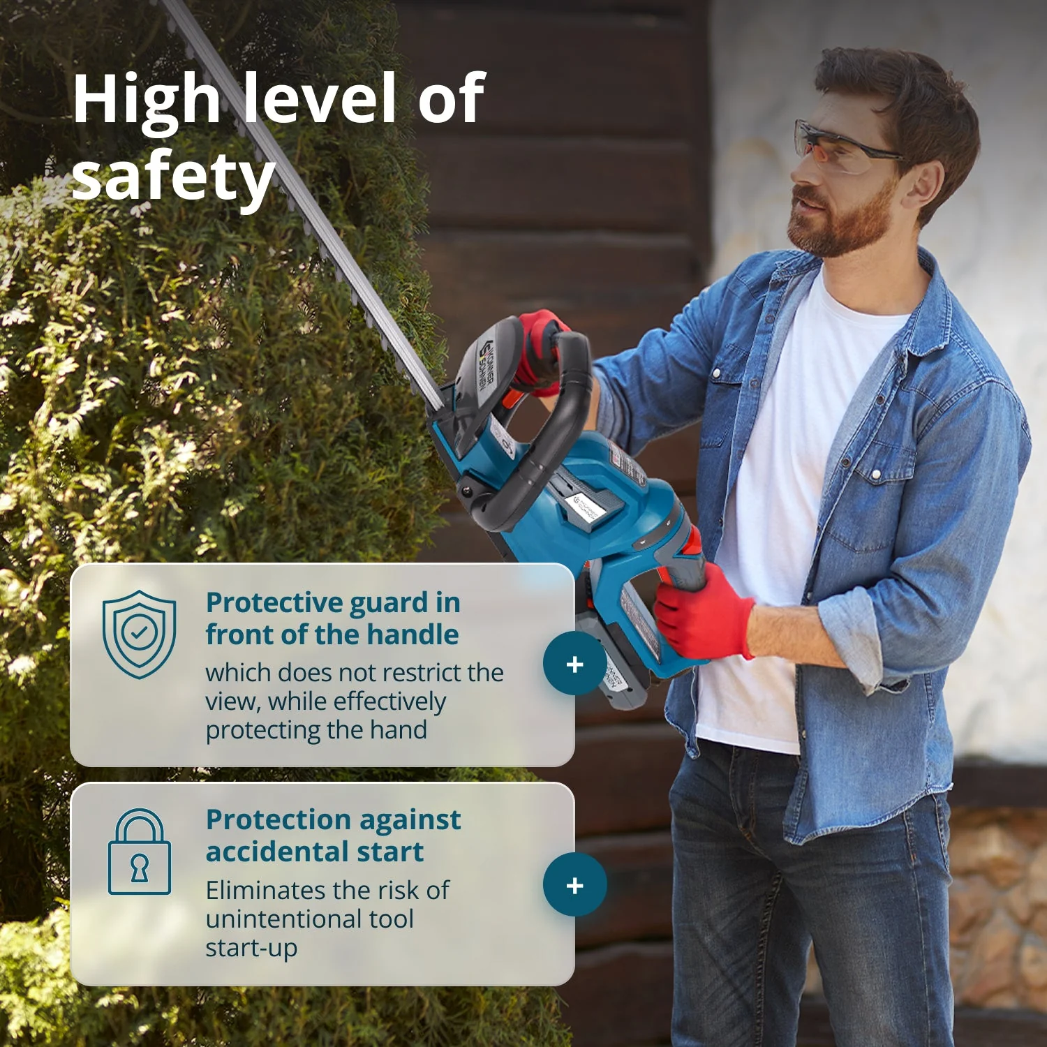 Foarfeca tuns gard viu cu acumulator Konner & Sohnen KS HT-20V, 20V, 55 cm, fara acumulator in set (Solo) [8]