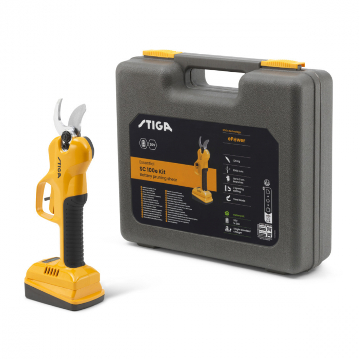 Foarfeca pentru vie si pomi Stiga SC 100e, 1 x Li-Ion 20V, 2Ah, max. 30 mm [1]