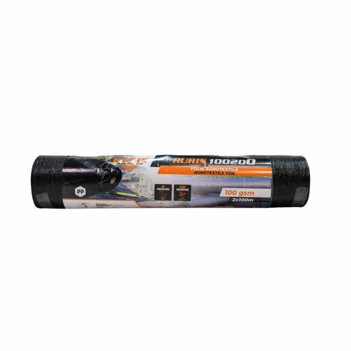 Folie agrotextila RURIS 100200, polipropilena, negru, 2 x 100 m [3]