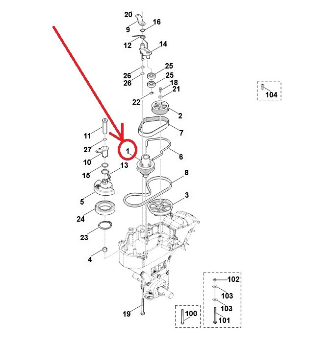 Fulie motor Stihl HB 560, HB 585, HB 445.2 R, MH [5]