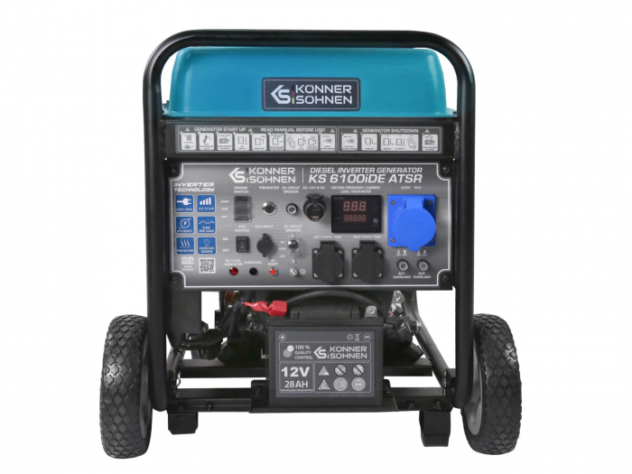 Generator cu invertor diesel Konner & Sohnen KS 6100iDЕ ATSR, 5.5 kW, monofazat, pornire electrica [2]