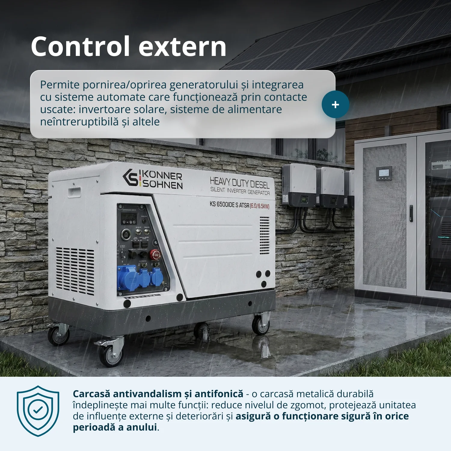 Generator cu invertor diesel, insonorizat Konner & Sohnen KS 6500iDЕ S ATSR, 6.5 kW, monofazat, pornire electrica & telecomanda [4]