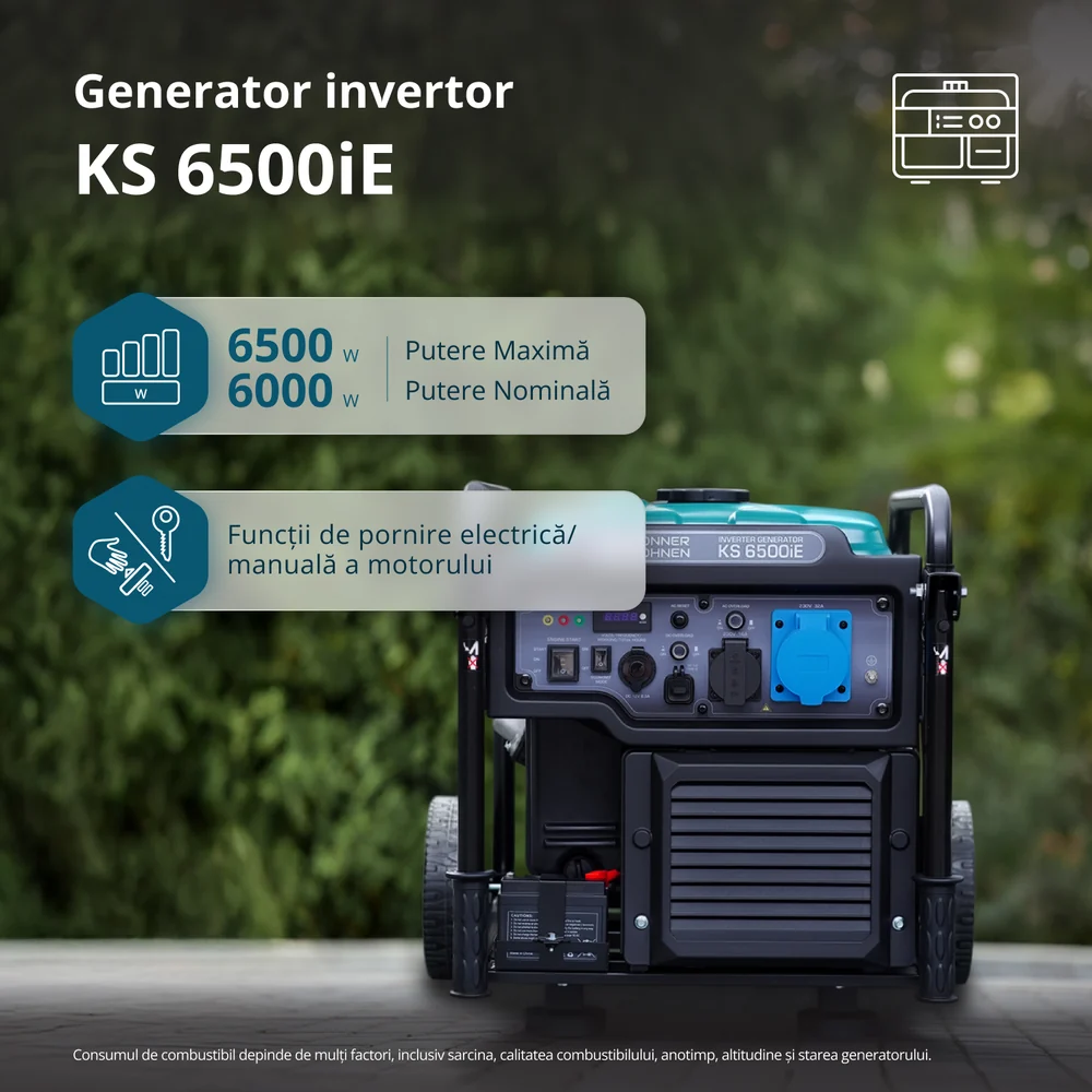 Generator cu invertor Konner & Sohnen KS 6000iE, 6.5 kW, monofazat, pornire electrica [2]