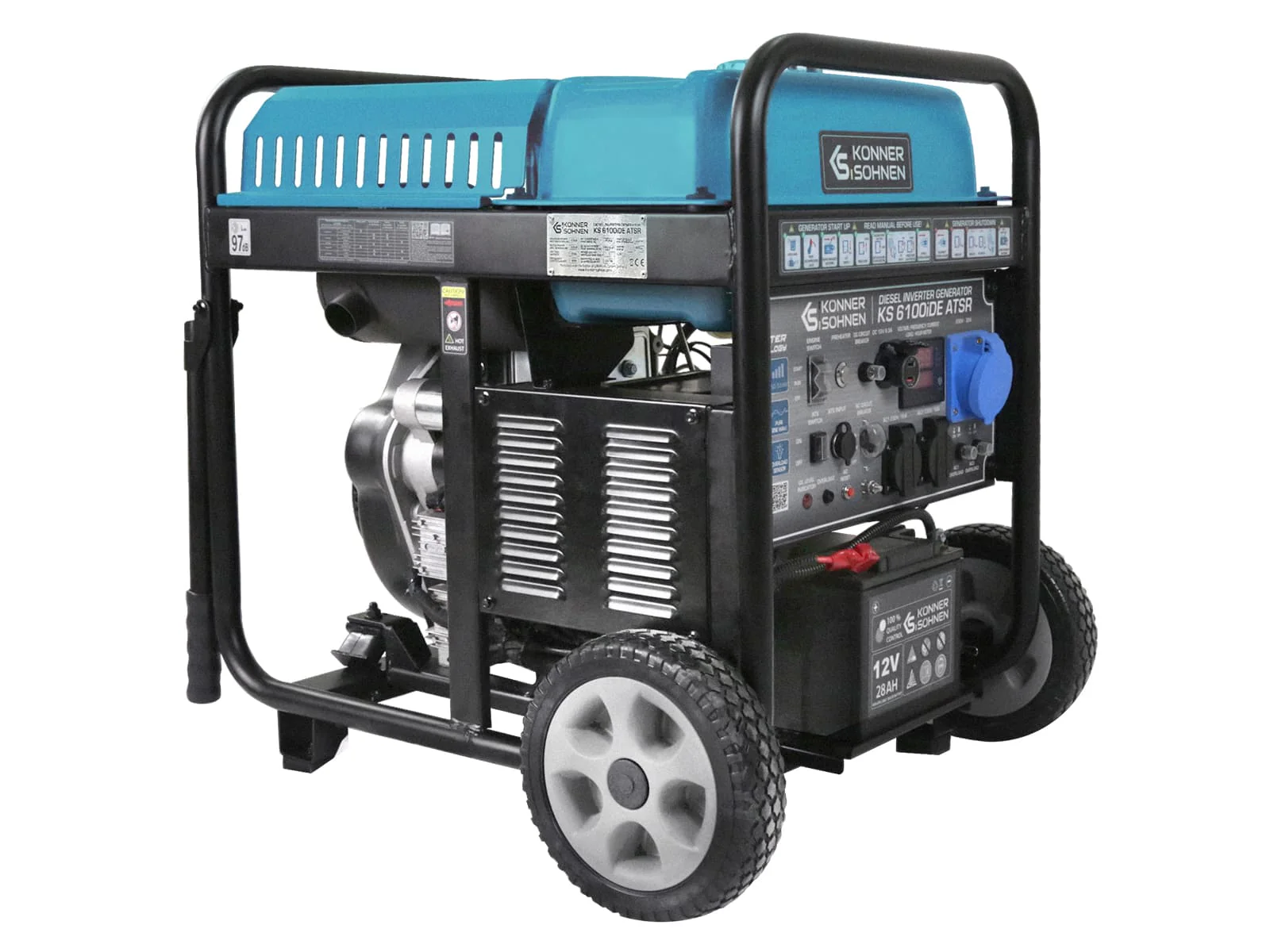 Generator cu invertor diesel Konner & Sohnen KS 6100iDЕ ATSR, 5.5 kW, monofazat, pornire electrica [6]