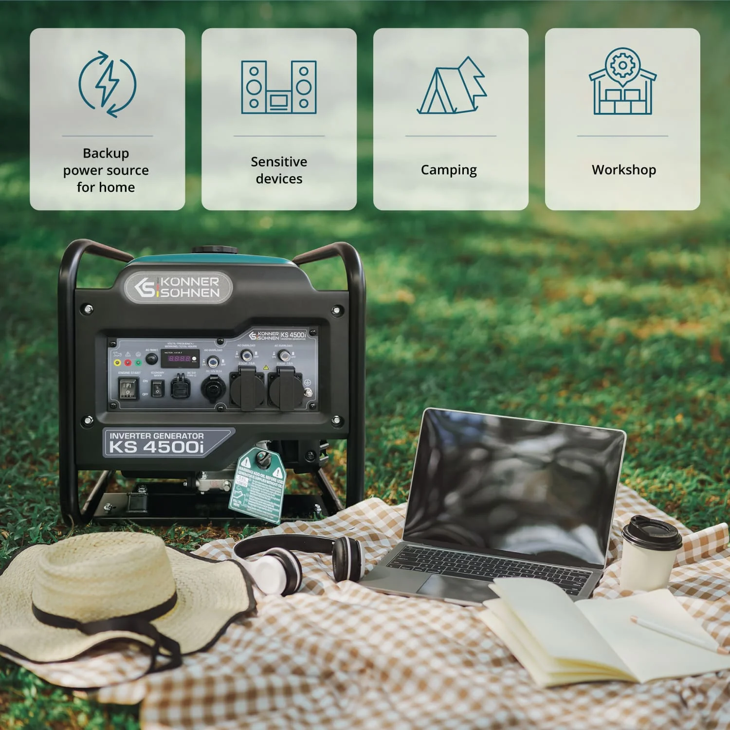 Generator cu invertor pe benzina Konner & Sohnen KS 4500i, 4.5 kW, monofazat [15]