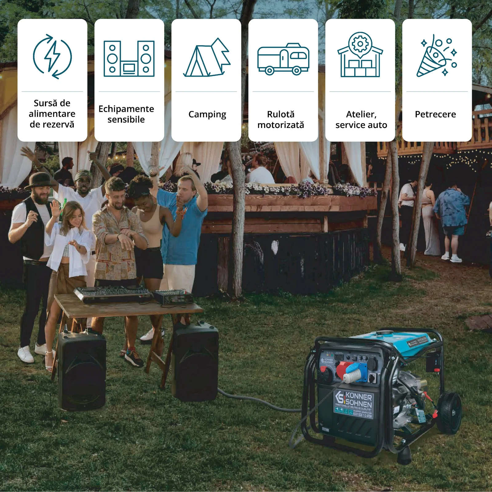 Generator cu invertor pe benzina Konner & Sohnen KS 8100iE 1/3 ATSR, dual 8.5 kW, monofazat/trifazat, pornire electrica [6]