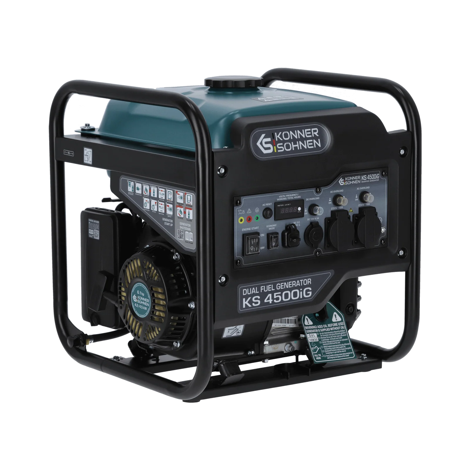 Generator cu invertor pe GPL/benzina Konner & Sohnen KS 4500i G, 4.5 kW, monofazat [14]