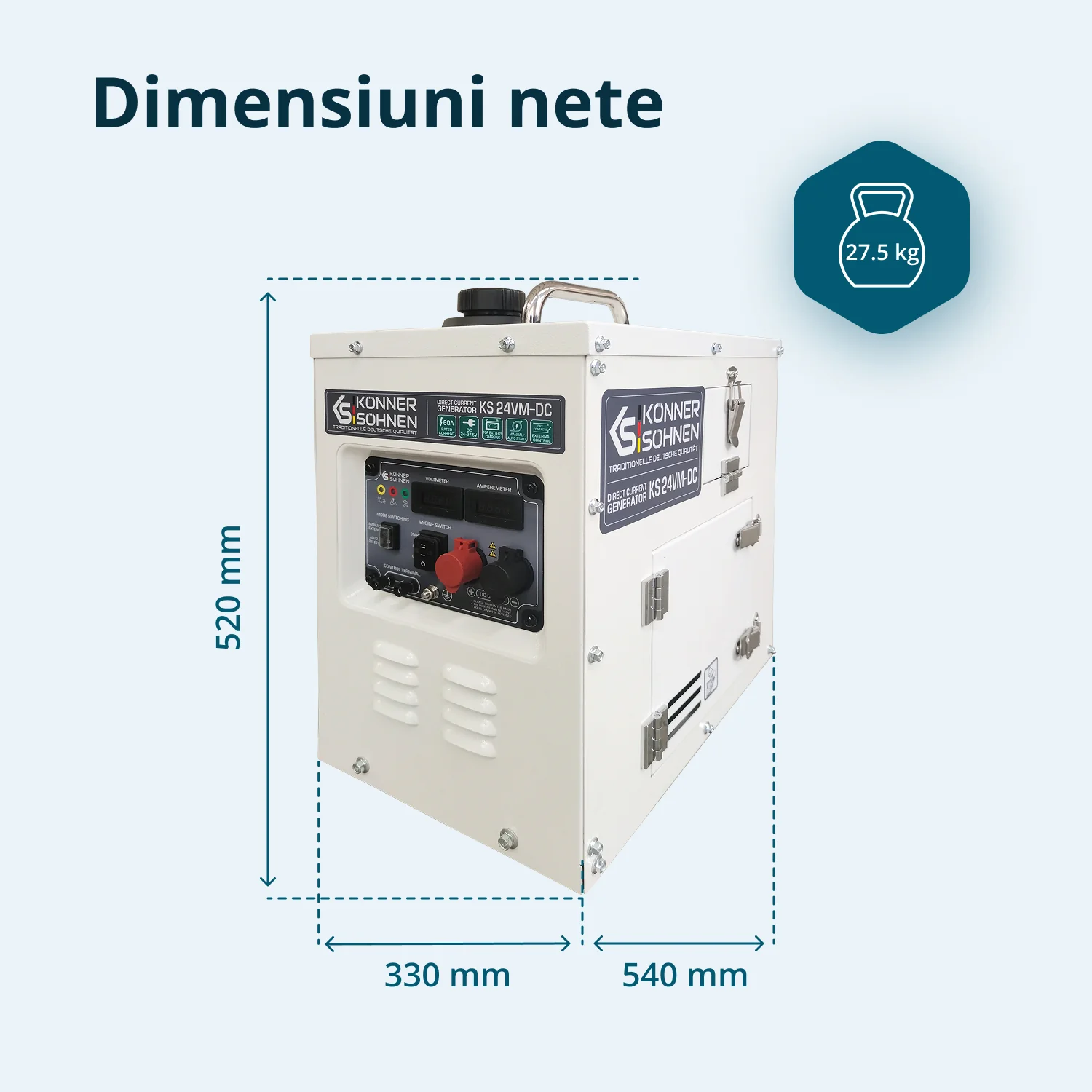 Generator de curent continuu Konner & Sohnen KS 24VM-DC, 1.6 kW, 24-27.5 V, 60A, pornire manuala/automata [8]