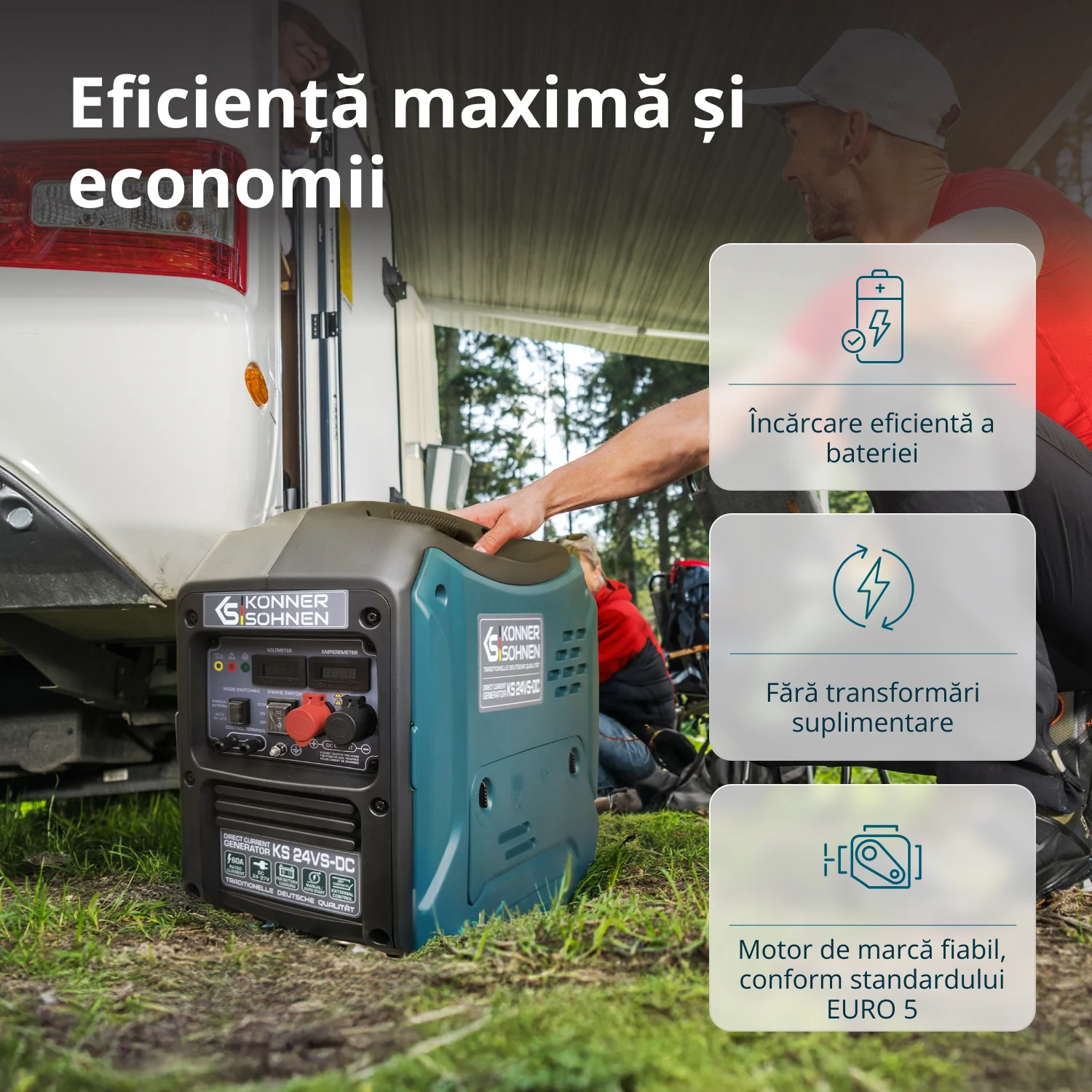 Generator de curent continuu Konner & Sohnen KS 24VS-DC, 1.6 kW, 24-27 V, 60A, pornire manuala/automata [6]