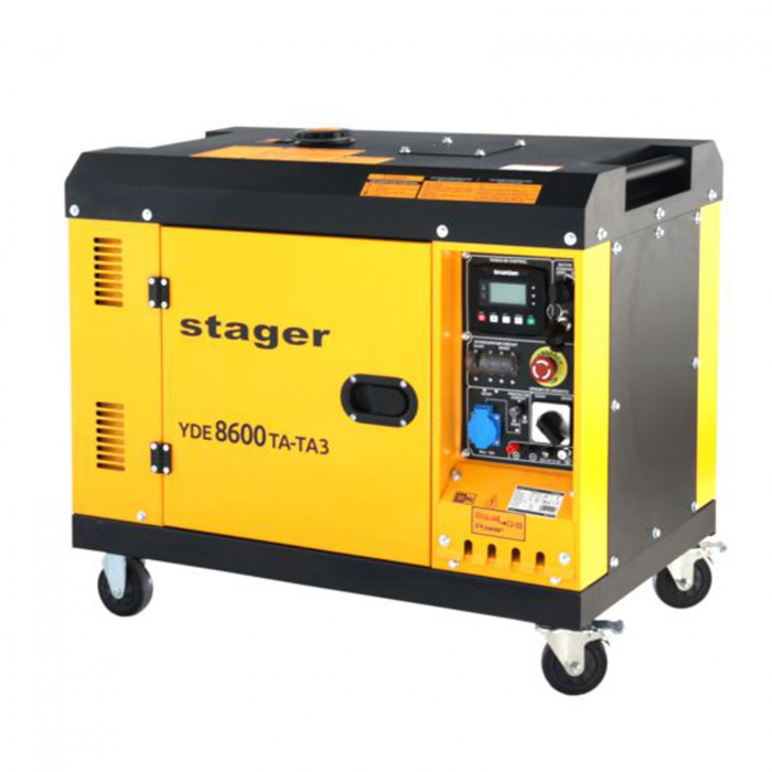 Generator de curent insonorizat, dual, Stager YDE8600TA-TA3 V2, 7.5 kVA, 23.9 A, 3000 rpm, pornire electrica [1]