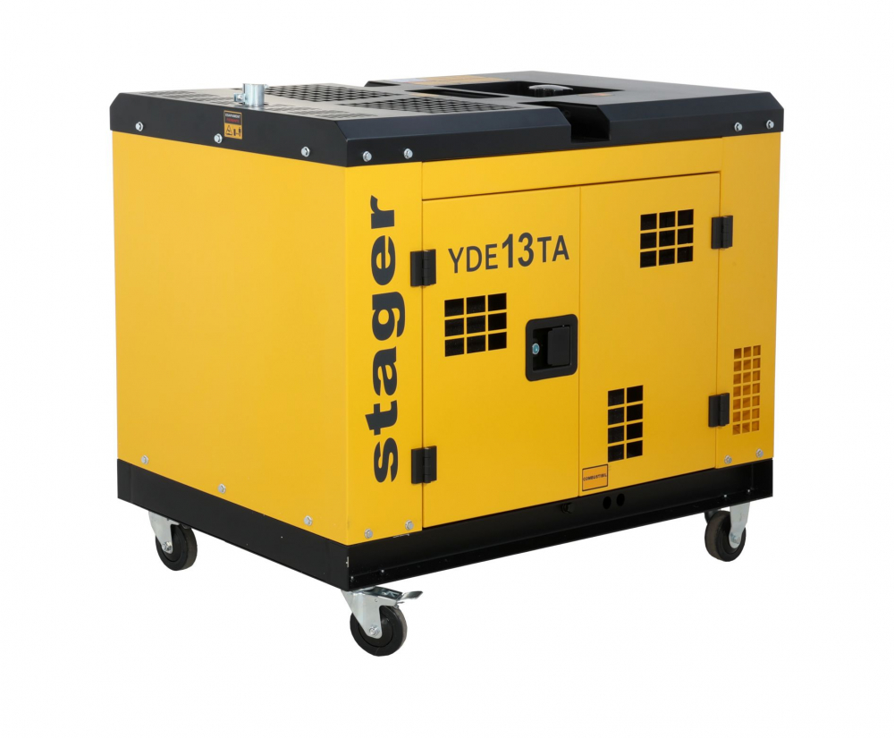Generator de curent insonorizat, monofazat Stager YDE13TA, 10 kVA, 39A, diesel, 3000 rpm, pornire electrica [4]