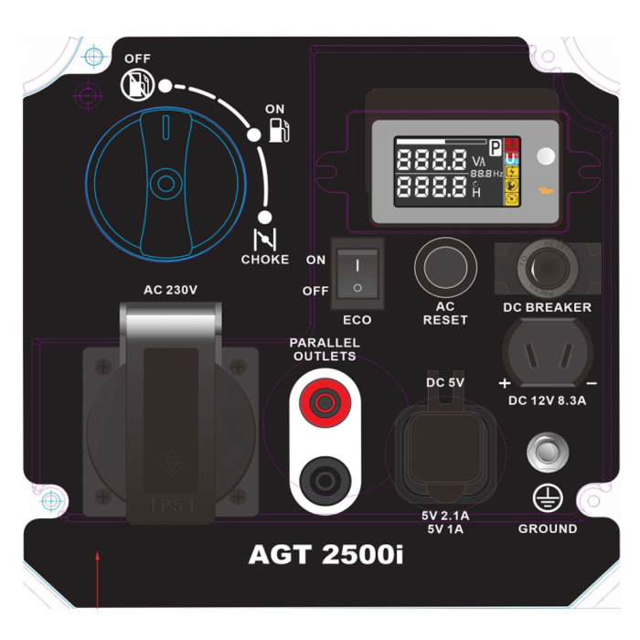 Generator de curent tip inverter, monofazat AGT 2500i, 2 kW, benzina [2]