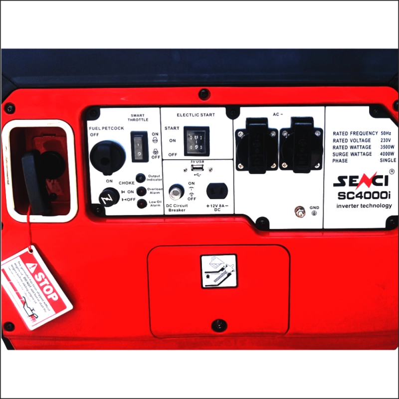 Generator de curent tip inverter, monofazat Senci SC-4000i, 4 kW, AVR, benzina, pornire electrica, insonorizat [3]