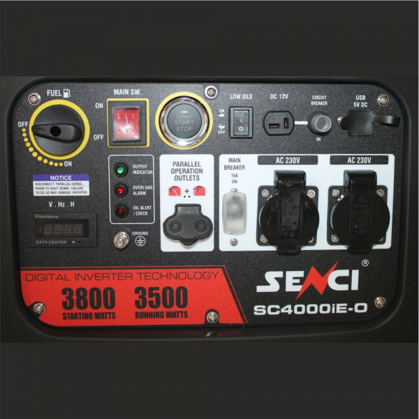 Generator de curent tip inverter, monofazat Senci SC-4000iE-O, 3.8 kW, AVR, benzina, pornire electrica [6]