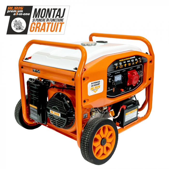 Generator de curent trifazat Ruris R-Power GE8000, 7.5 kW, benzina, pornire electrica [8]