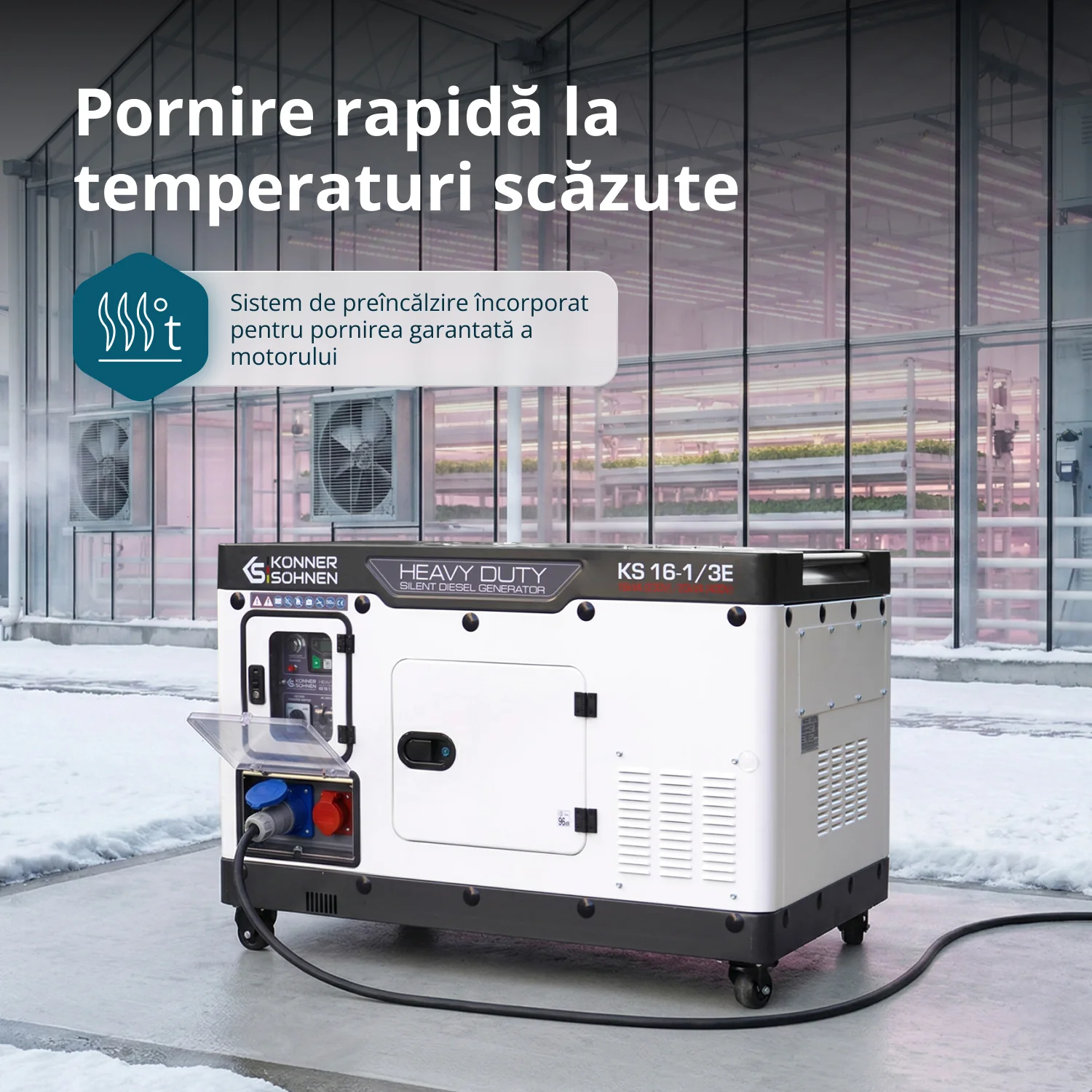 Generator insonorizat diesel Konner & Sohnen KS 16-1/3E, 16 kVA (230V), 20 kVA (400V), AVR, pornire electrica [5]