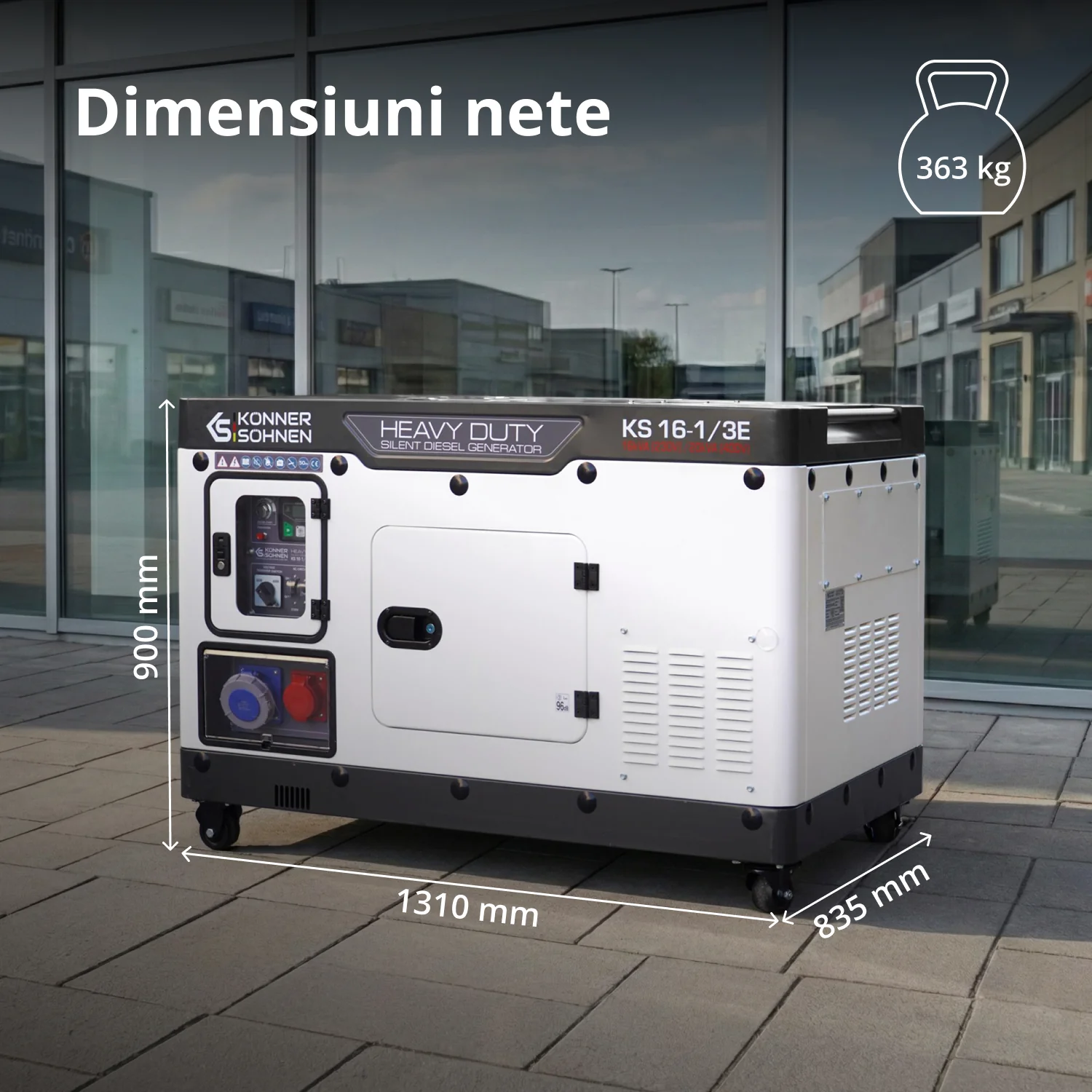 Generator insonorizat diesel Konner & Sohnen KS 16-1/3E, 16 kVA (230V), 20 kVA (400V), AVR, pornire electrica [9]