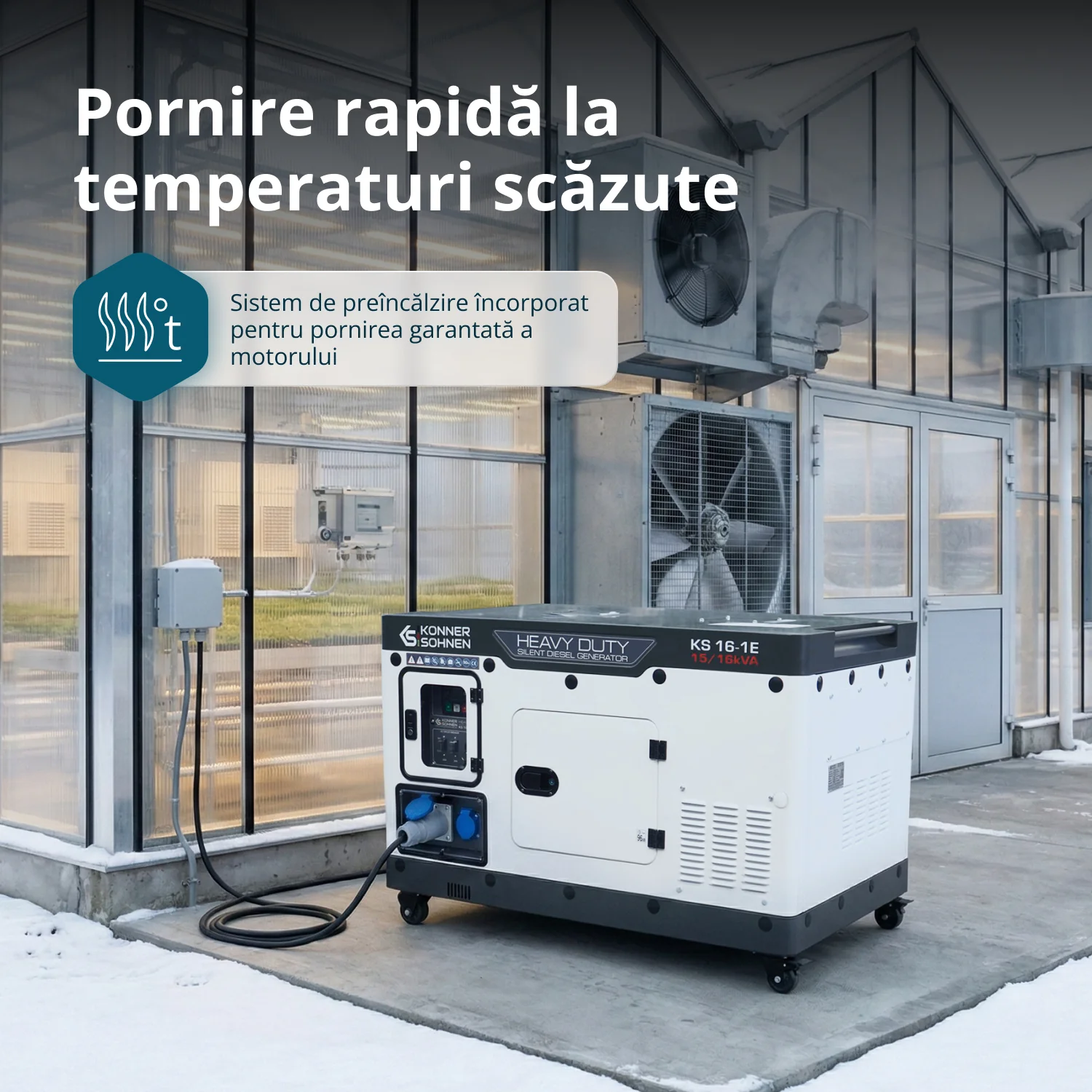 Generator insonorizat diesel Konner & Sohnen KS 16-1E, 16 kVA, monofazat, AVR, pornire electrica [5]