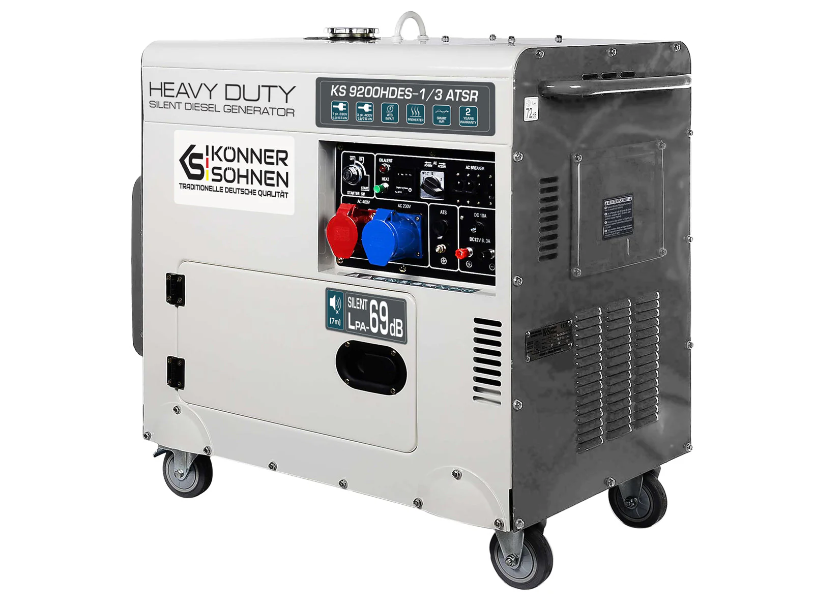 Generator insonorizat diesel Konner & Sohnen KS 9200HDES-1/3 ATSR (EURO V), 6.5 kW (230V), 7.5 kW (400V), AVR, pornire electrica [10]