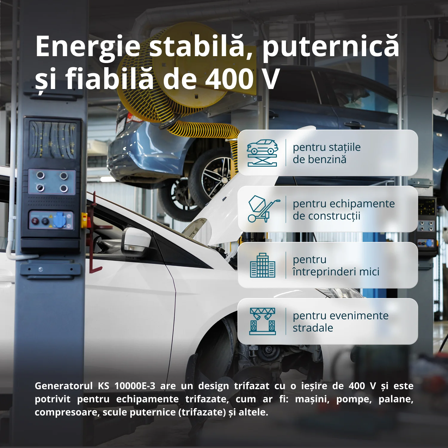Generator pe benzina Konner & Sohnen KS 10000E-3, 8 kW, trifazat, pornire electrica [3]