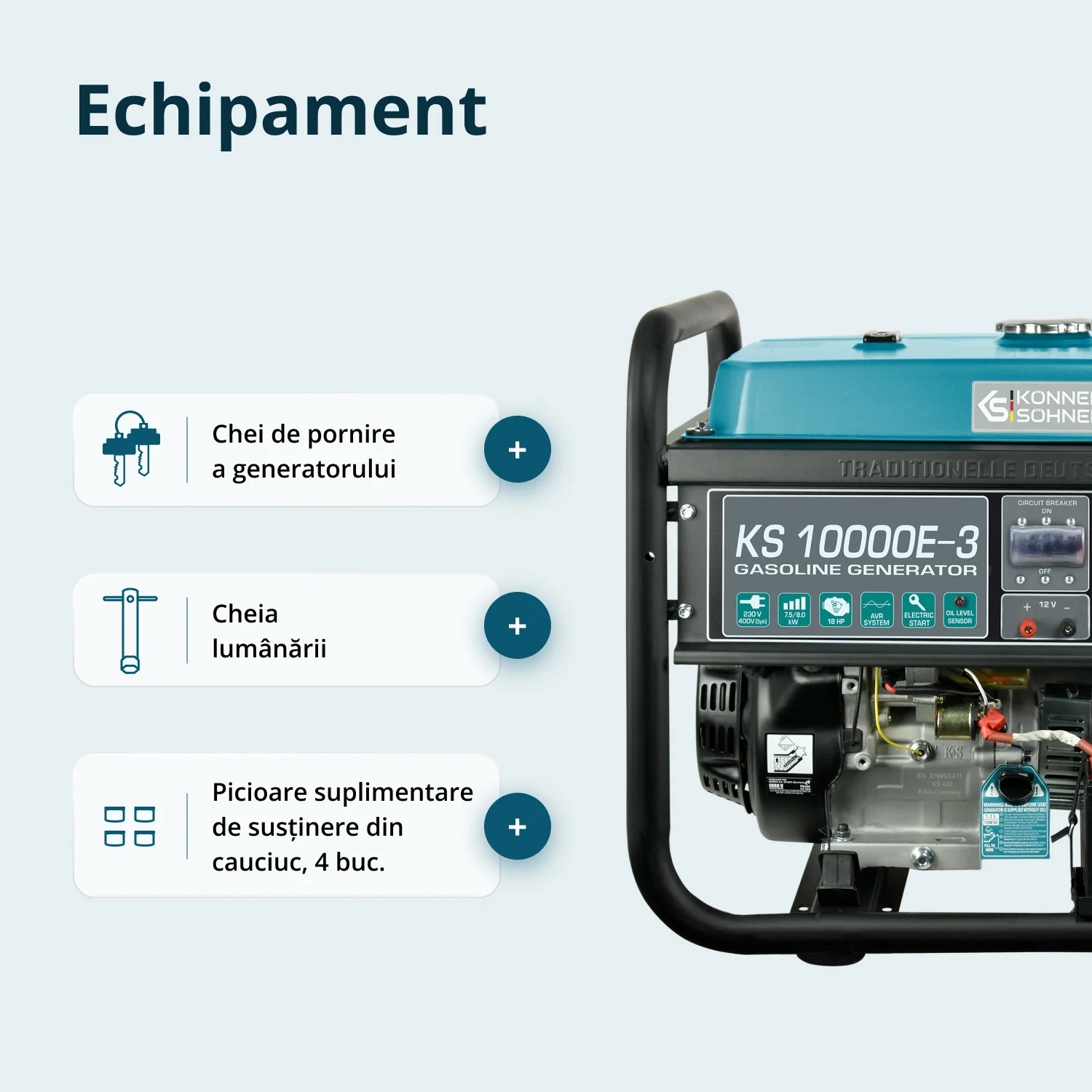 Generator pe benzina Konner & Sohnen KS 10000E-3, 8 kW, trifazat, pornire electrica [7]