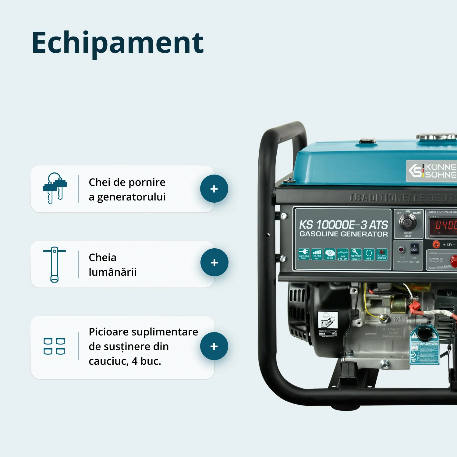 Generator pe benzina Konner & Sohnen KS 10000E-3 ATS, 8 kW, trifazat, pornire electrica, panou ATS integrat [8]
