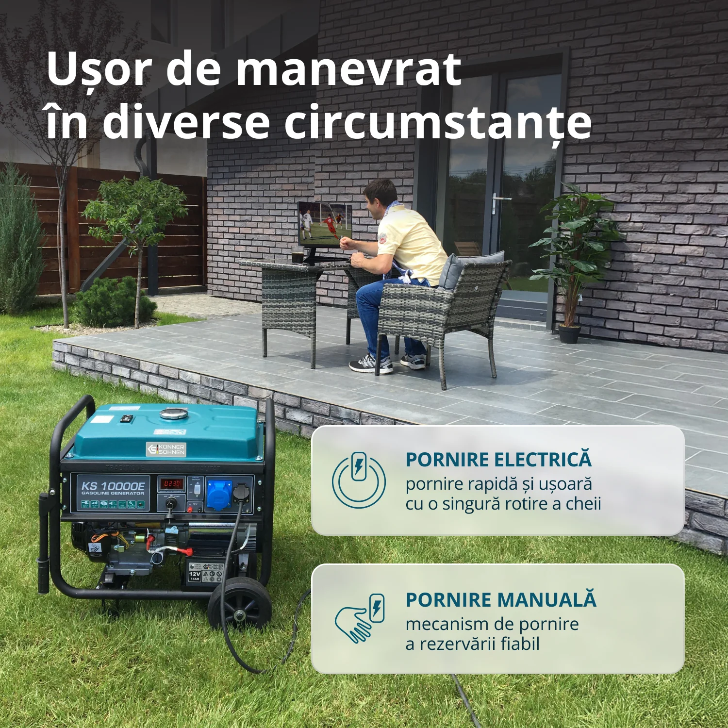 Generator pe benzina Konner & Sohnen KS 10000E, 8 kW, monofazat, pornire electrica [4]