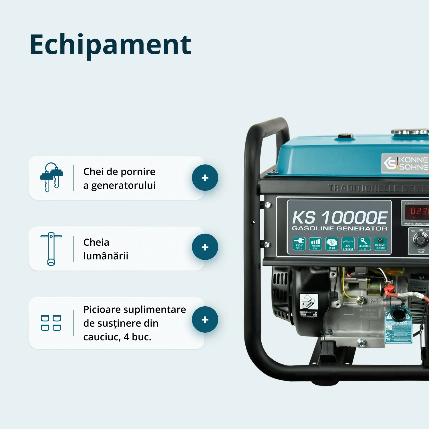 Generator pe benzina Konner & Sohnen KS 10000E, 8 kW, monofazat, pornire electrica [8]