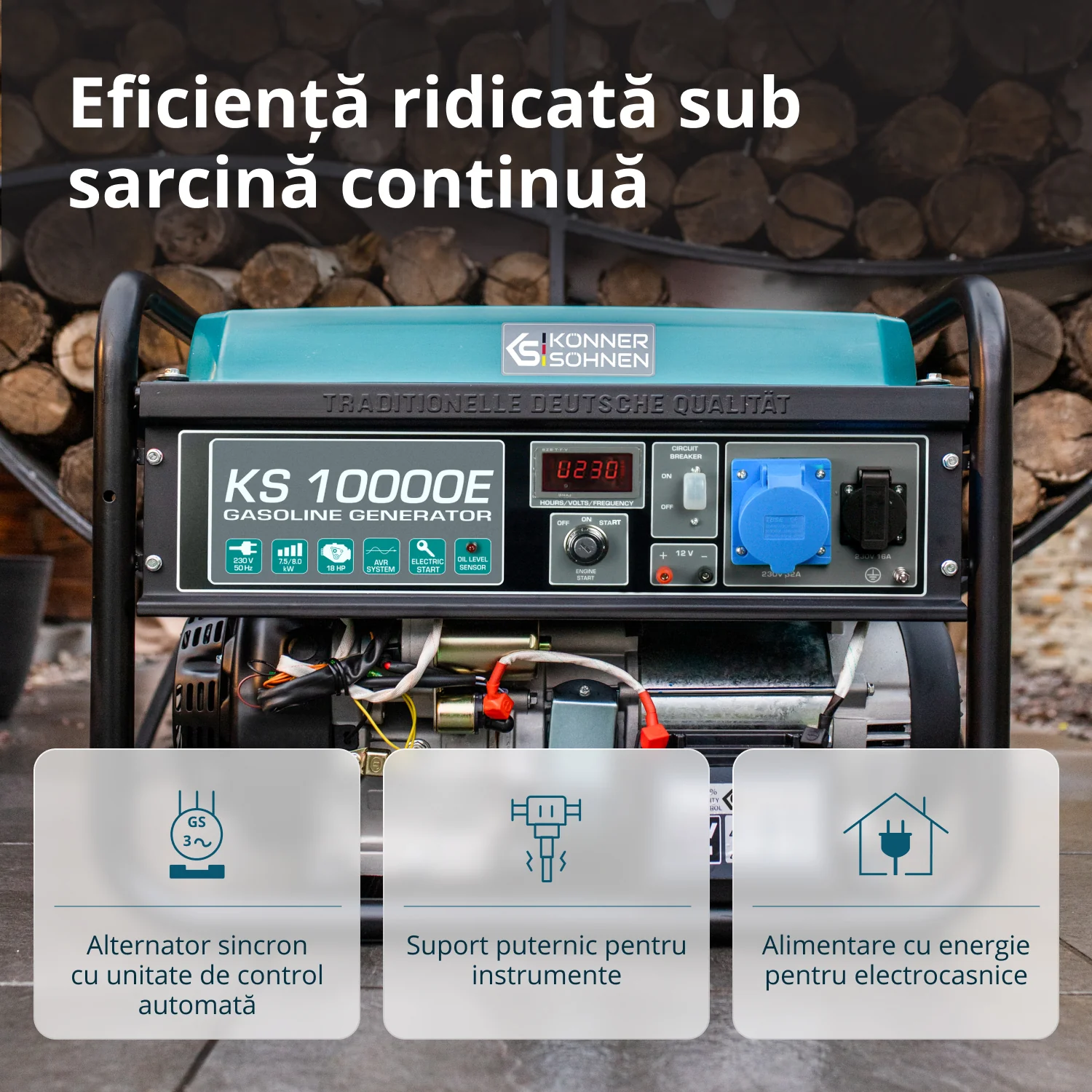 Generator pe benzina Konner & Sohnen KS 10000E, 8 kW, monofazat, pornire electrica [5]