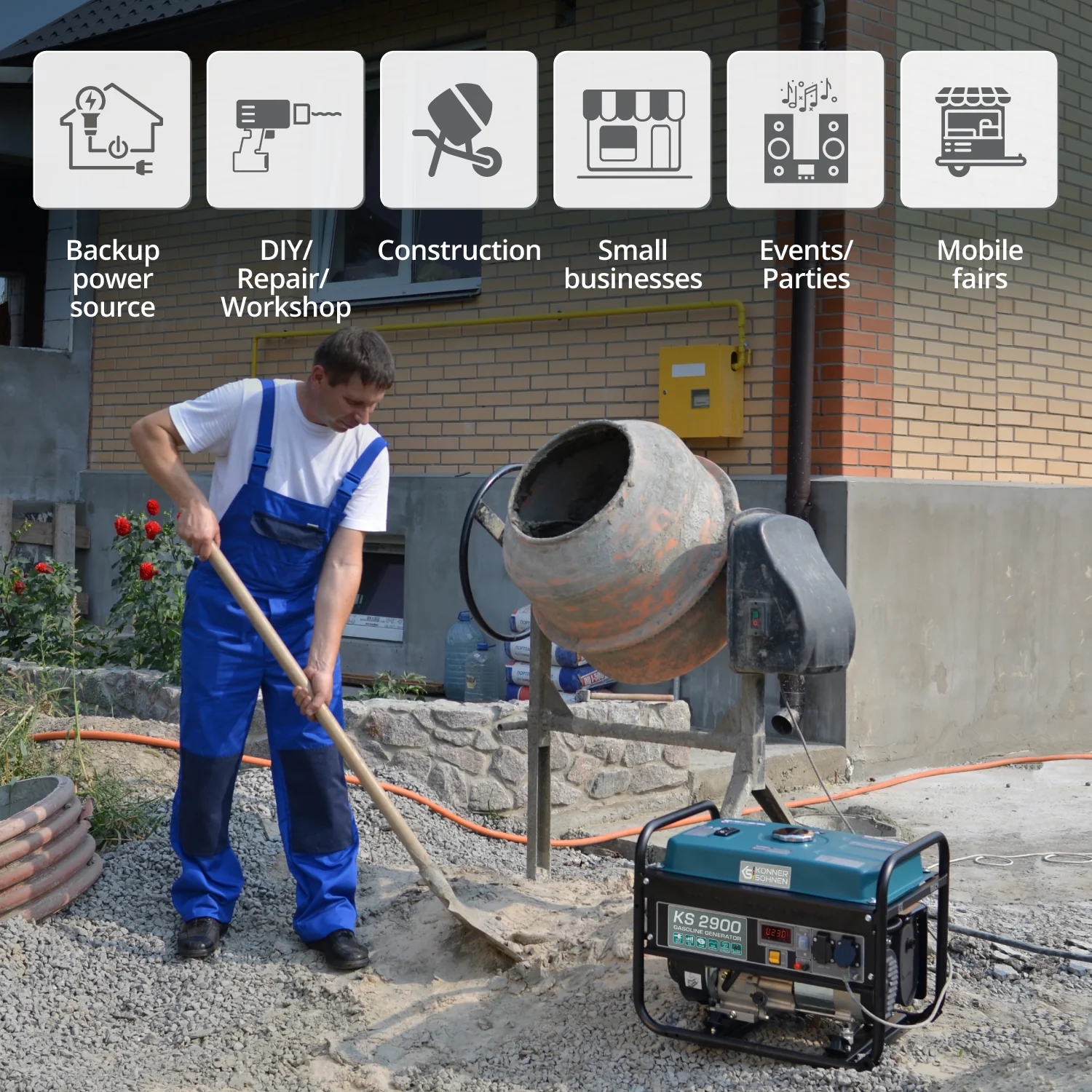 Generator pe benzina Konner & Sohnen KS 2900, 2.9 kW, monofazat [7]