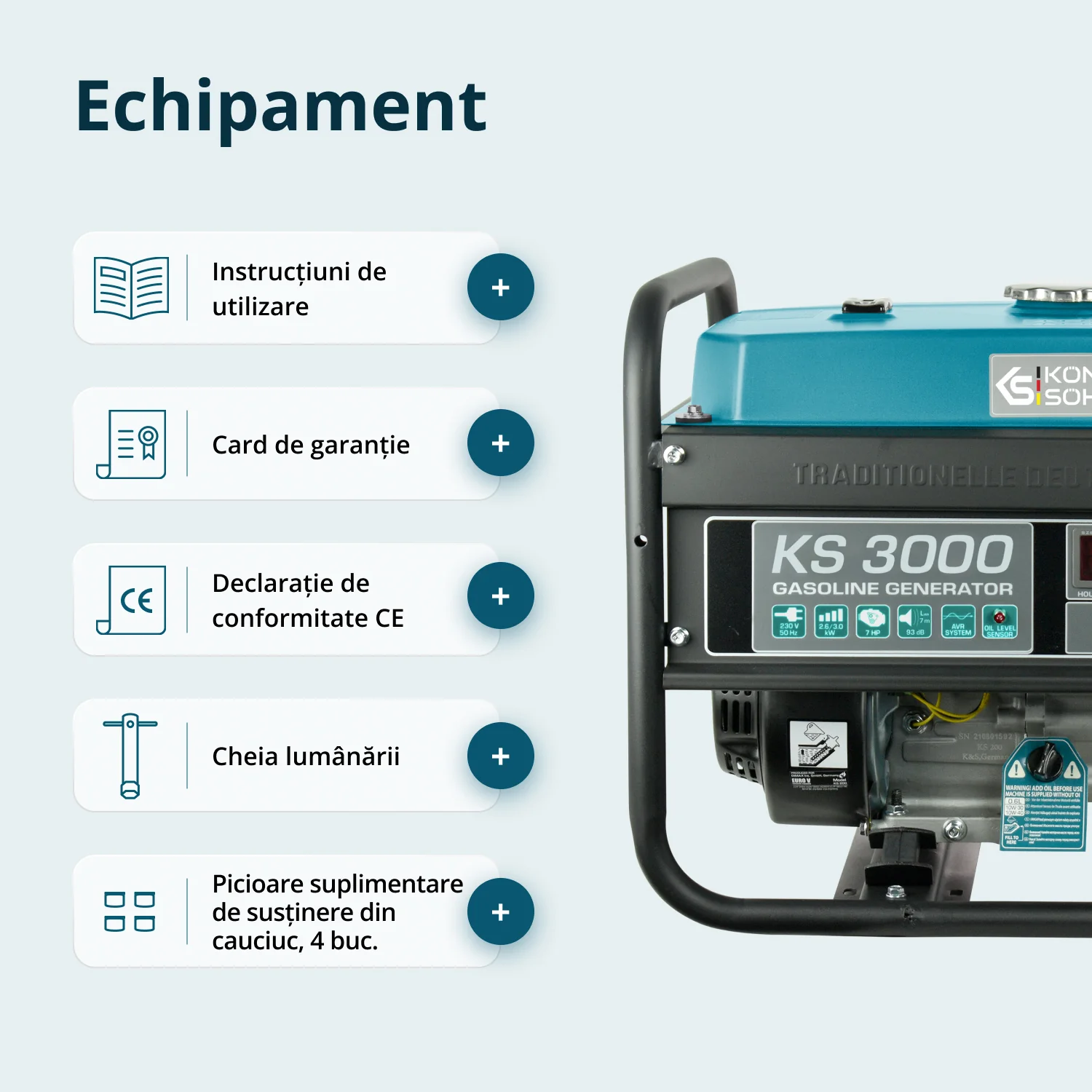 Generator pe benzina Konner & Sohnen KS 3000, 3 kW, monofazat [7]