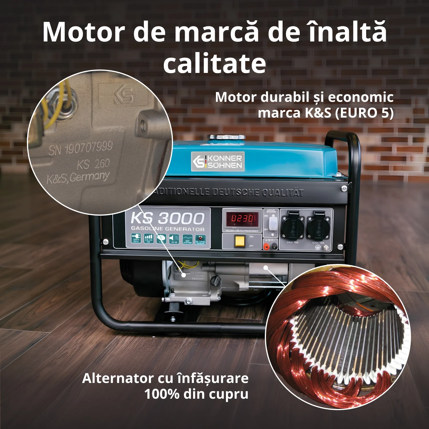 Generator pe benzina Konner & Sohnen KS 3000, 3 kW, monofazat [4]