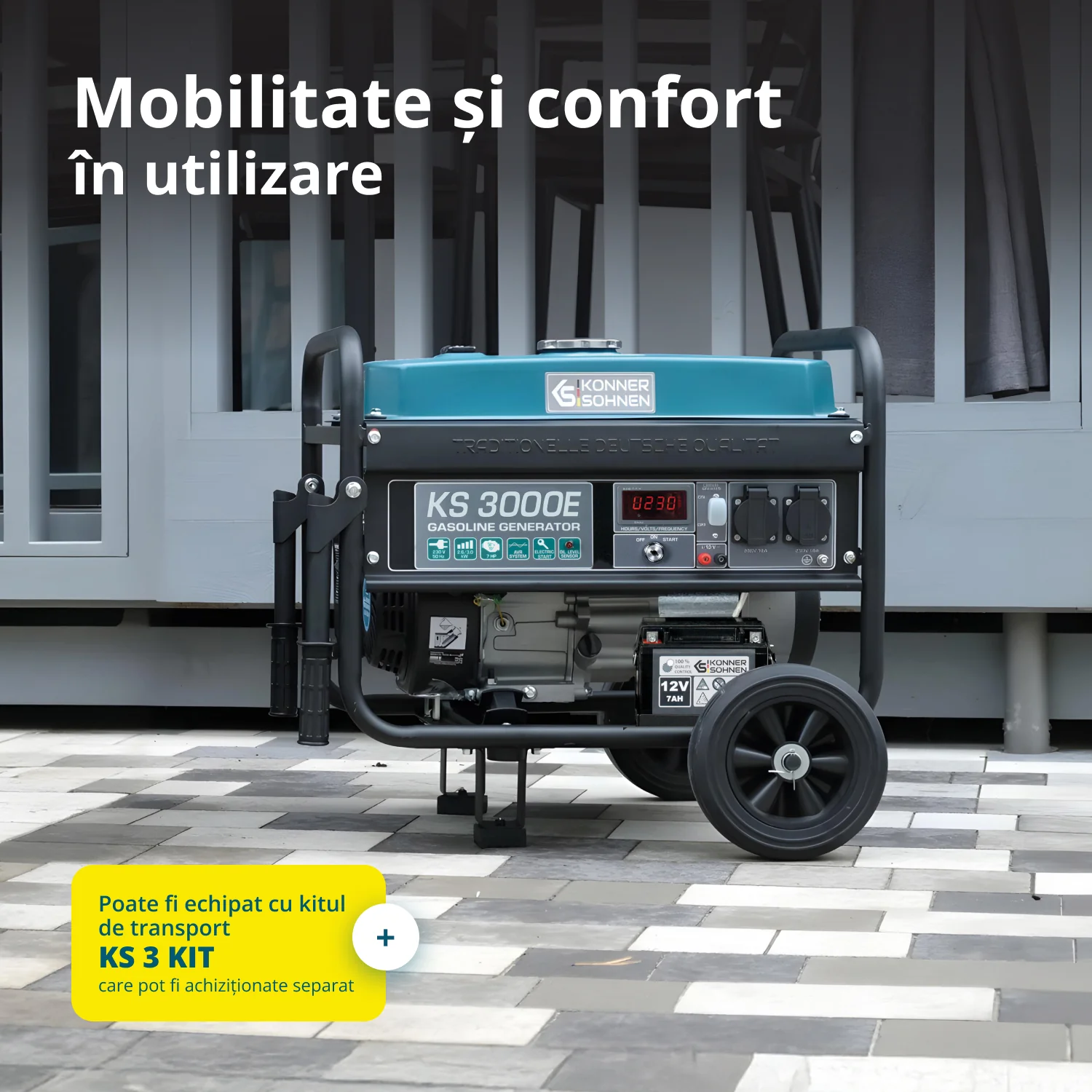 Generator pe benzina Konner & Sohnen KS 3000E, 3 kW, monofazat, pornire electrica [8]