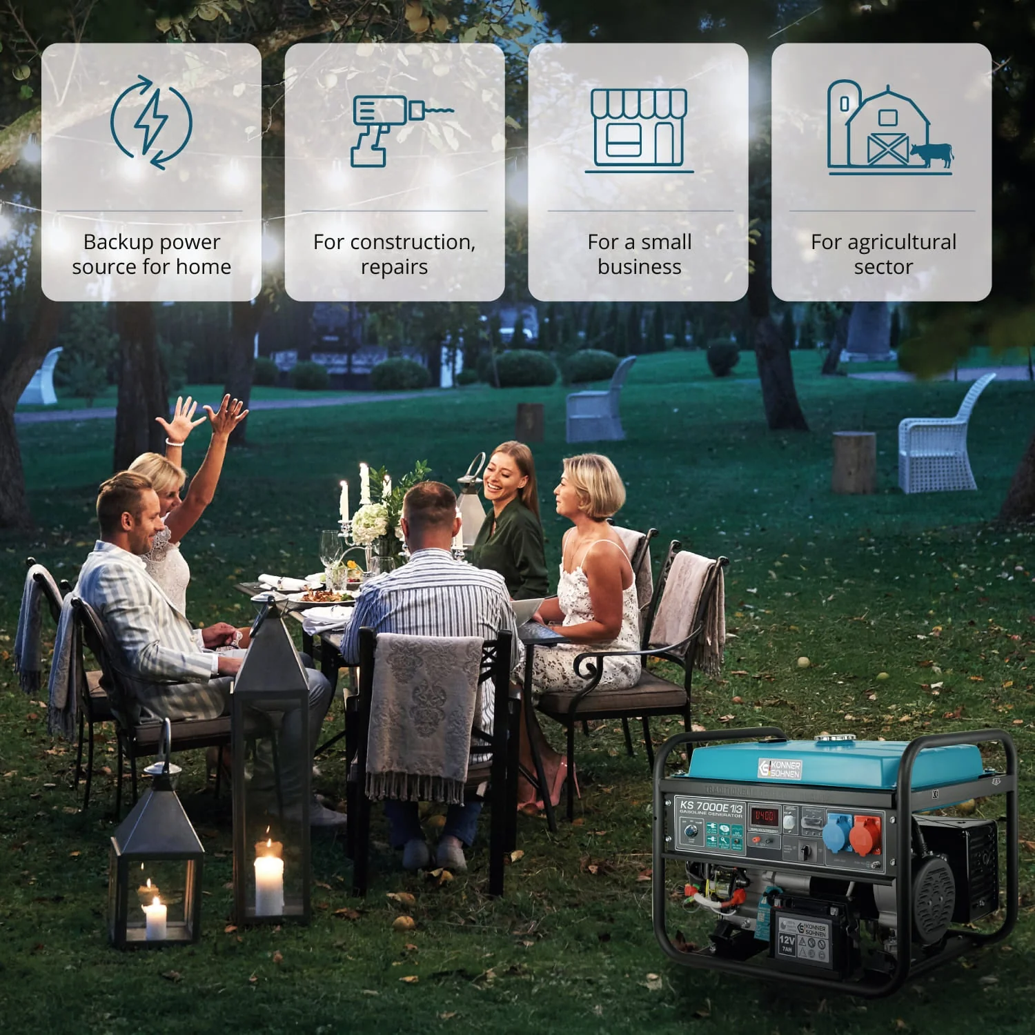 Generator pe benzina Konner & Sohnen KS 7000E 1/3, 5.5 kW, dual (trifazat / monofazat), AVR, pornire electrica [8]