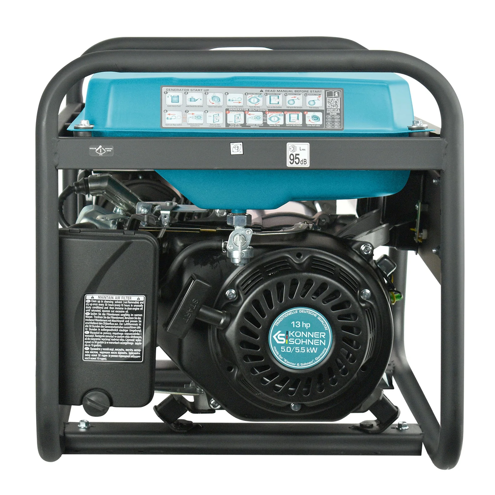 Generator pe benzina Konner & Sohnen KS 7000E-3, 5.5 kW, trifazat, pornire electrica [3]