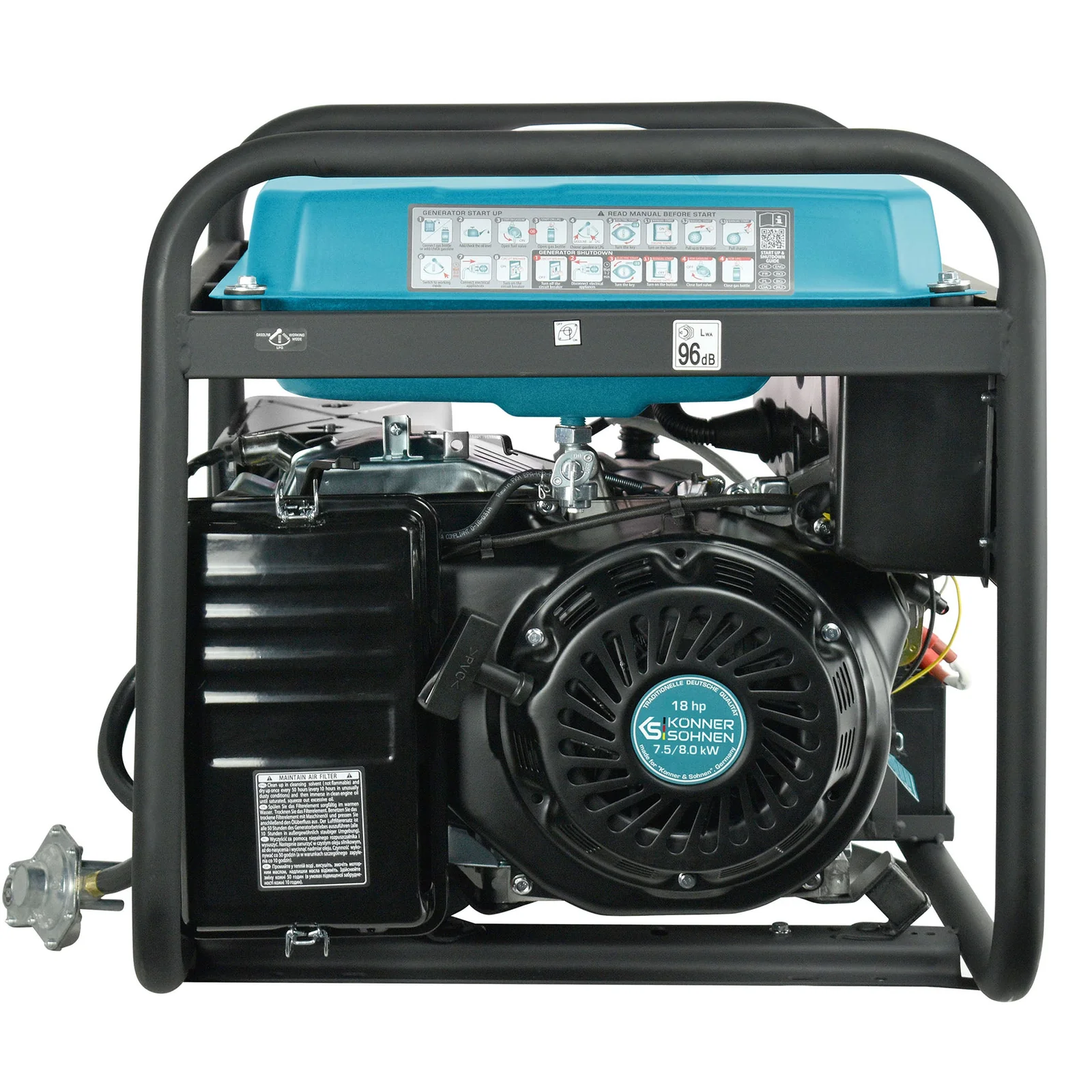 Generator pe GPL/benzina Konner & Sohnen KS 10000E G, 8 kW, monofazat, pornire electrica [16]