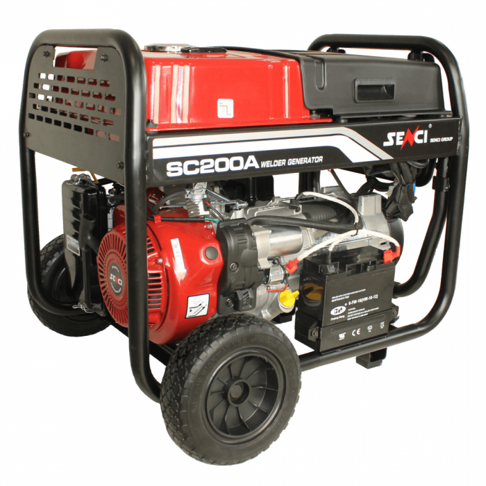 Generator de curent si sudura monofazat Senci SC-200A, 5.5 kW, 200A, benzina, AVR, pornire electrica [3]