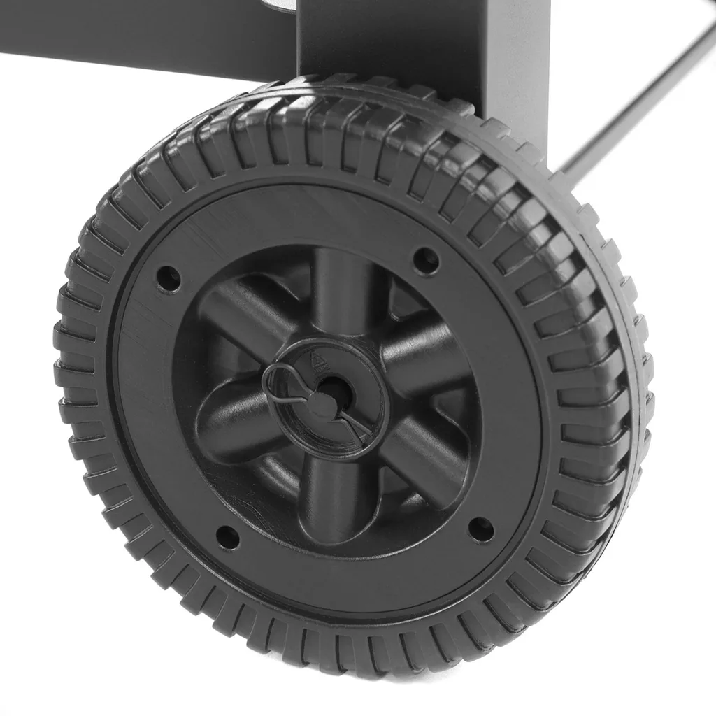 Gratar de gradina, cu carbune HECHT CALIFORNIA, otel, roti transport, 2 rafturi lemn [17]