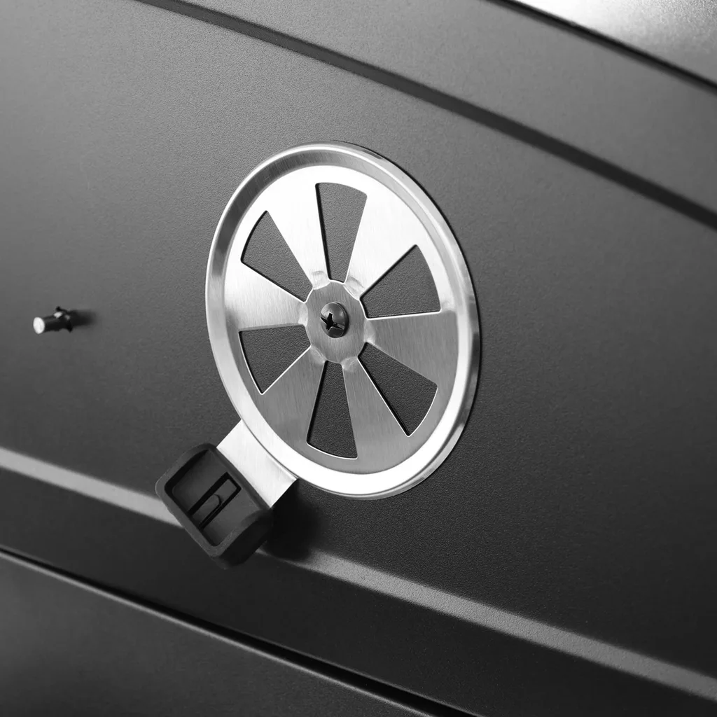 Gratar de gradina, cu carbune HECHT CALIFORNIA, otel, roti transport, 2 rafturi lemn [14]