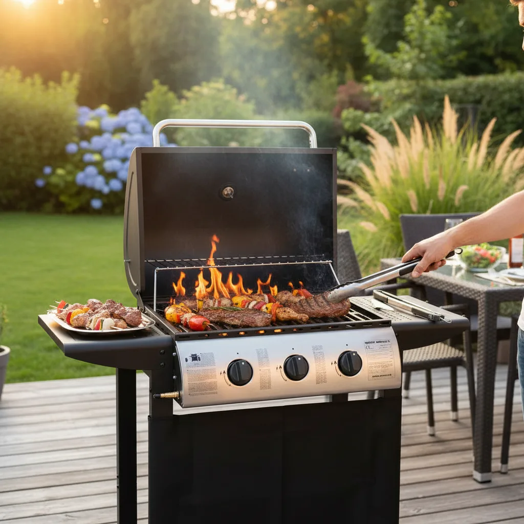 Gratar de gradina, cu gaz HECHT CONTACT 3, putere 8.4 kW, 3 arzatoare, termometru [2]