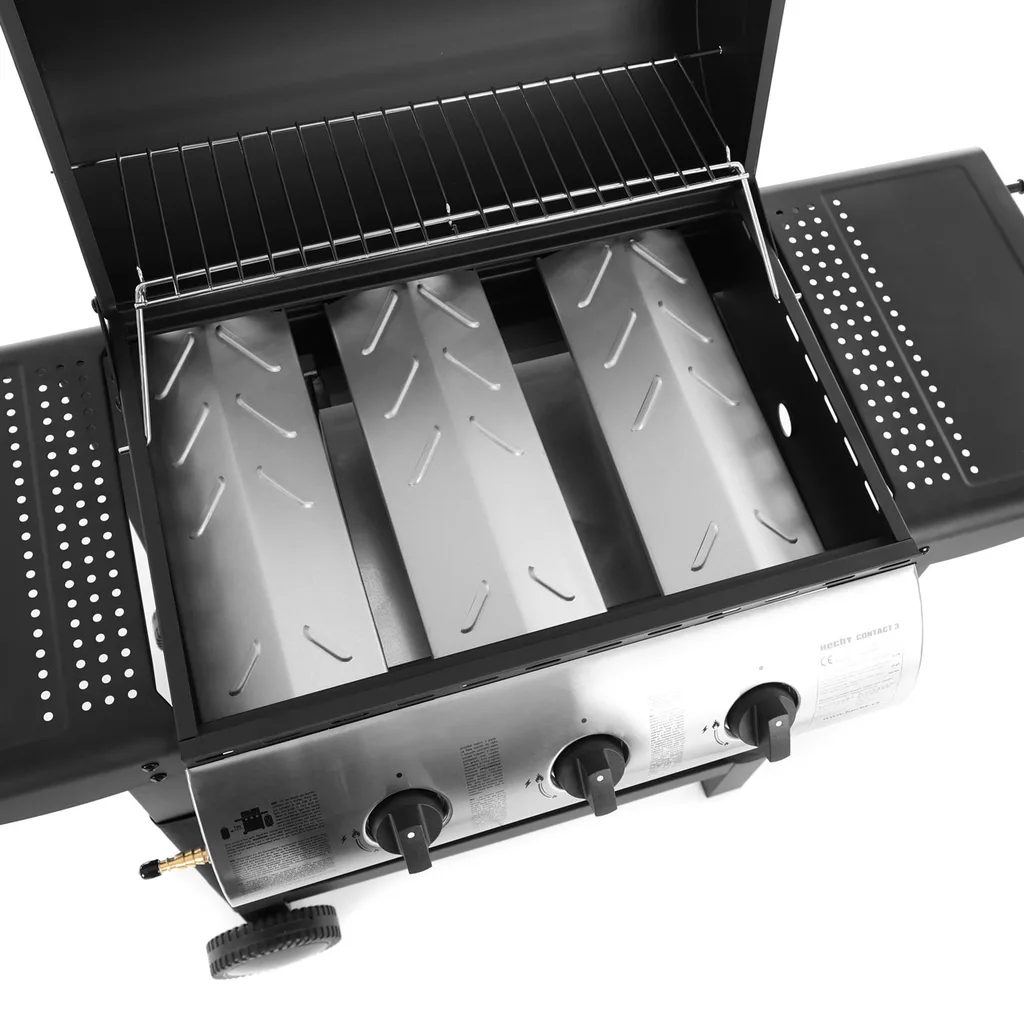 Gratar de gradina, cu gaz HECHT CONTACT 3, putere 8.4 kW, 3 arzatoare, termometru [13]