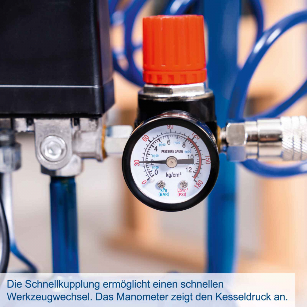 Compresor de aer Scheppach HC 26, 1.5 kW, 2.2 CP, 8 bar, 220 L/min, 24 litri [2]