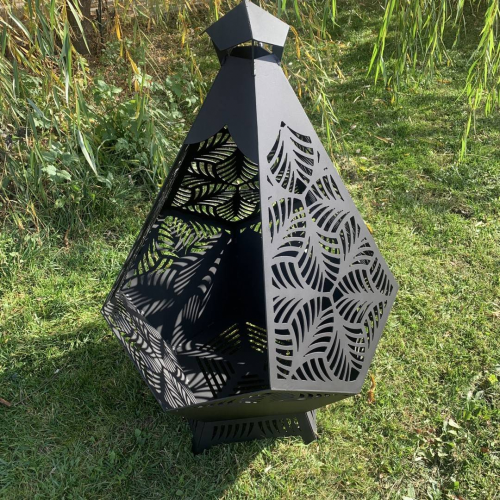 Incalzitor pentru terasa/gradina, Krodesign Diamond KRO-1090, Otel, Negru, diametru 1125 mm, grosime 3 mm [6]