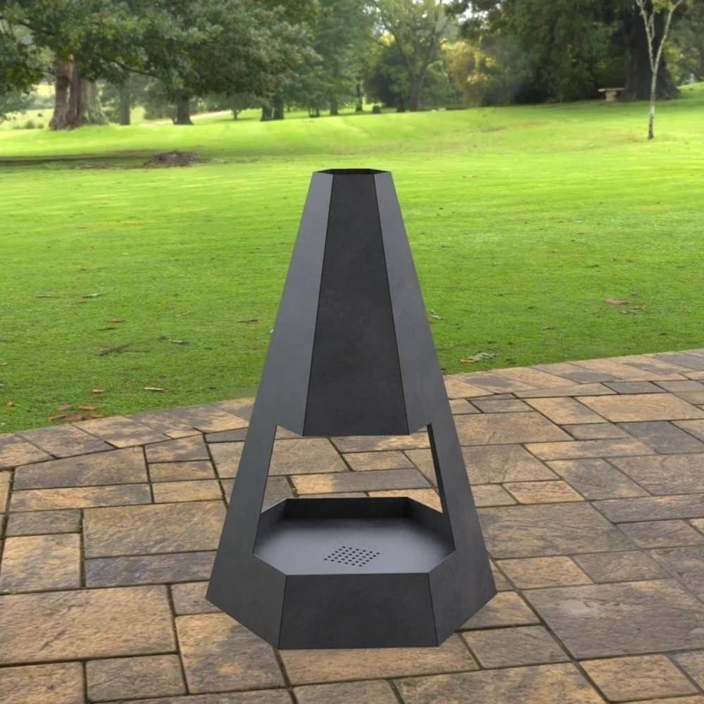 Incalzitor pentru terasa/gradina, Pyramid Hexagon Double KRO-1079, Otel, Negru, 1200 x 700 x 813 mm, grosime 3 mm [3]
