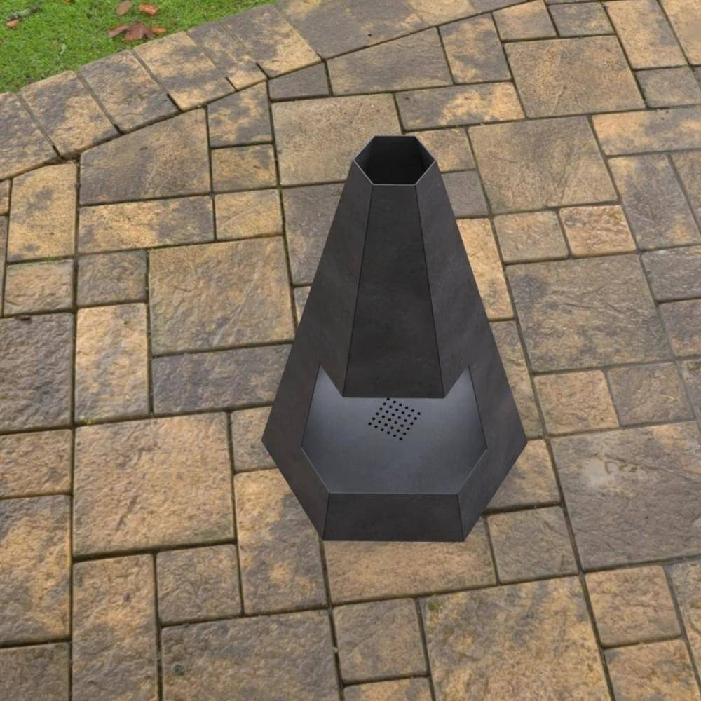 Incalzitor pentru terasa/gradina, Pyramid Hexagon Double KRO-1079, Otel, Negru, 1200 x 700 x 813 mm, grosime 3 mm [4]