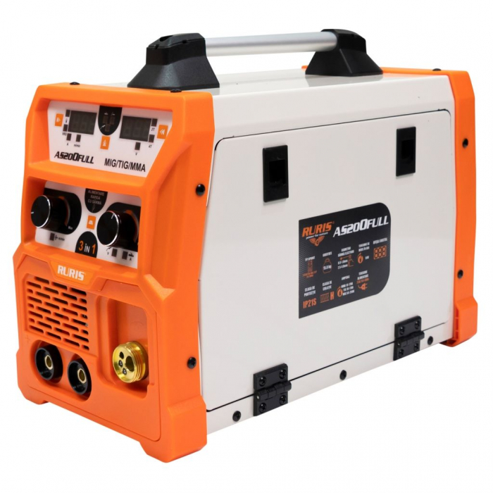 Invertor sudura MIG/MAG, LIFT TIG, MMA Ruris AS200FULL, 200 A, electrozi 2.5-4 mm, sarma 0.8-1 mm [4]