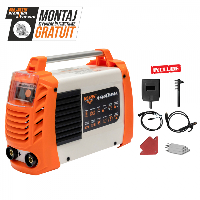 Invertor sudura MMA Ruris AS140MMA, 140 A, electrozi 1.6-3.2 mm [2]