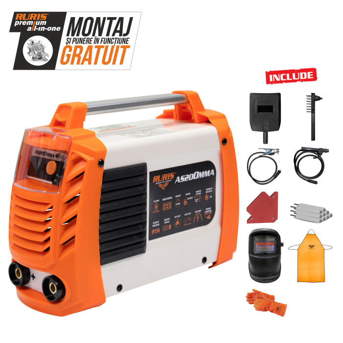 Invertor sudura MMA Ruris AS200MMA, 200 A, electrozi 2.5-4 mm [2]